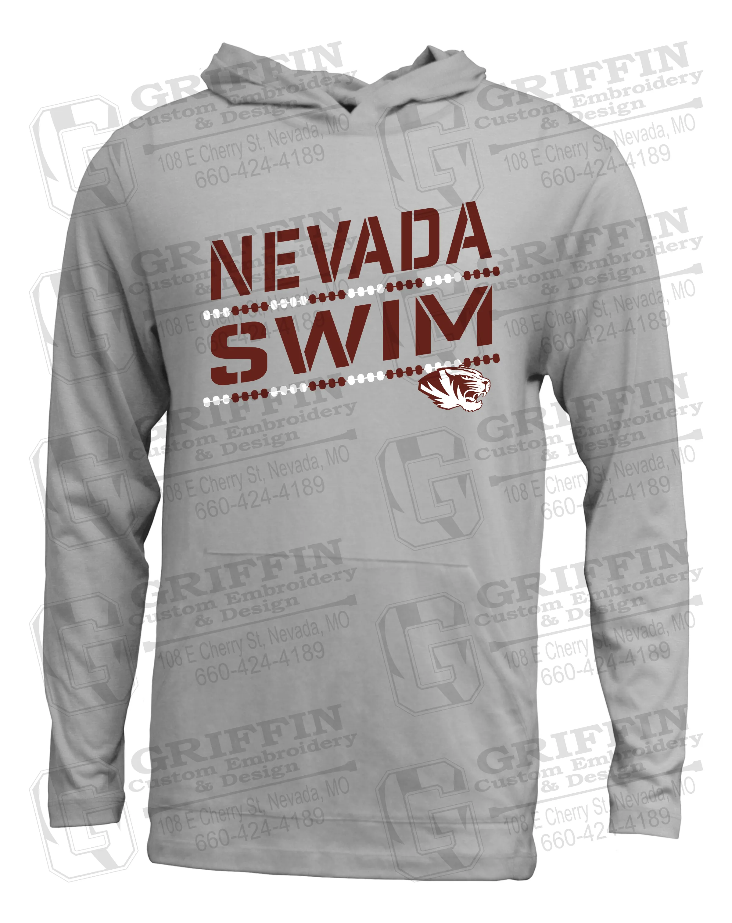 Soft-Tek T-Shirt Hoodie - Swimming - Nevada Tigers 25-O