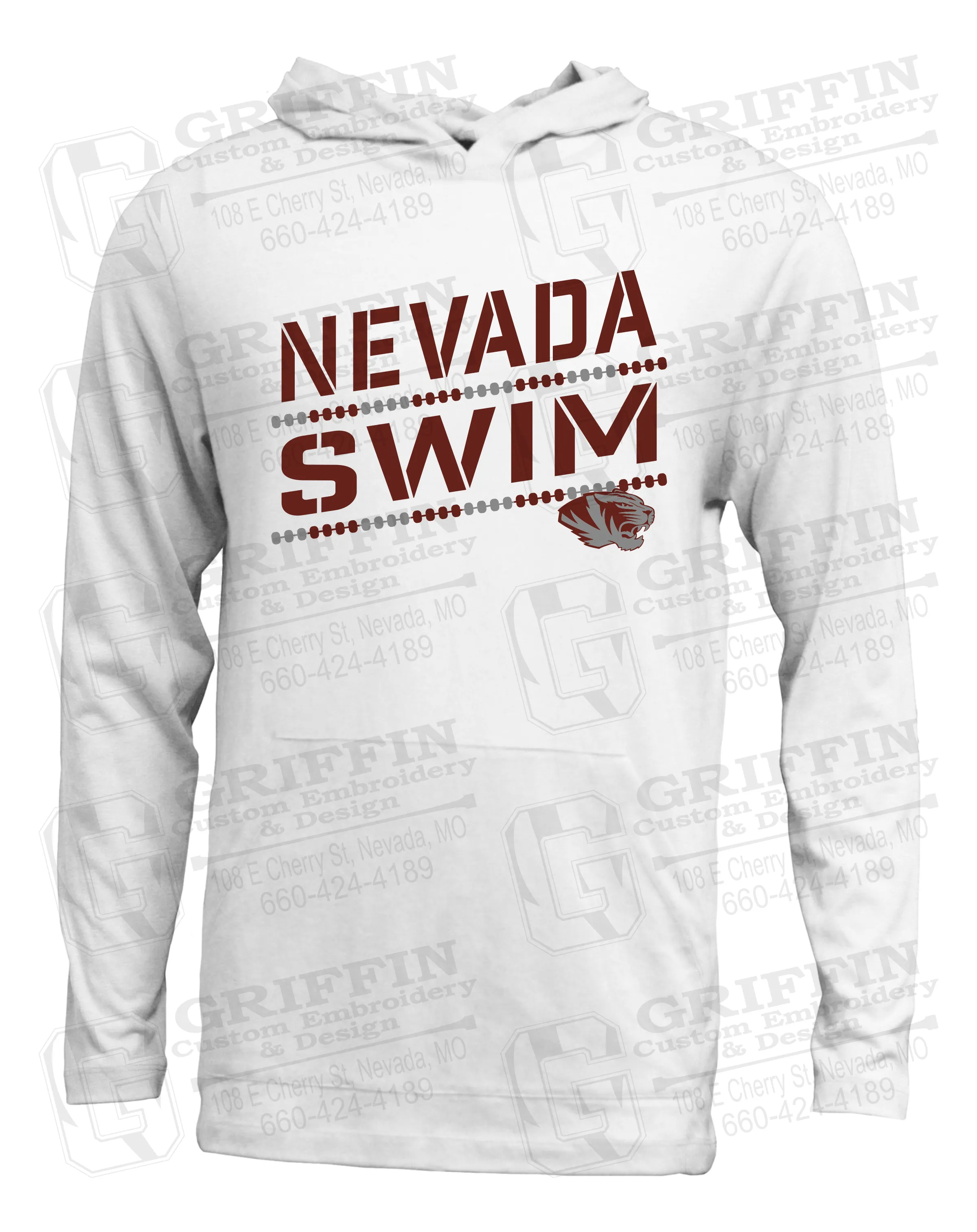 Soft-Tek T-Shirt Hoodie - Swimming - Nevada Tigers 25-O