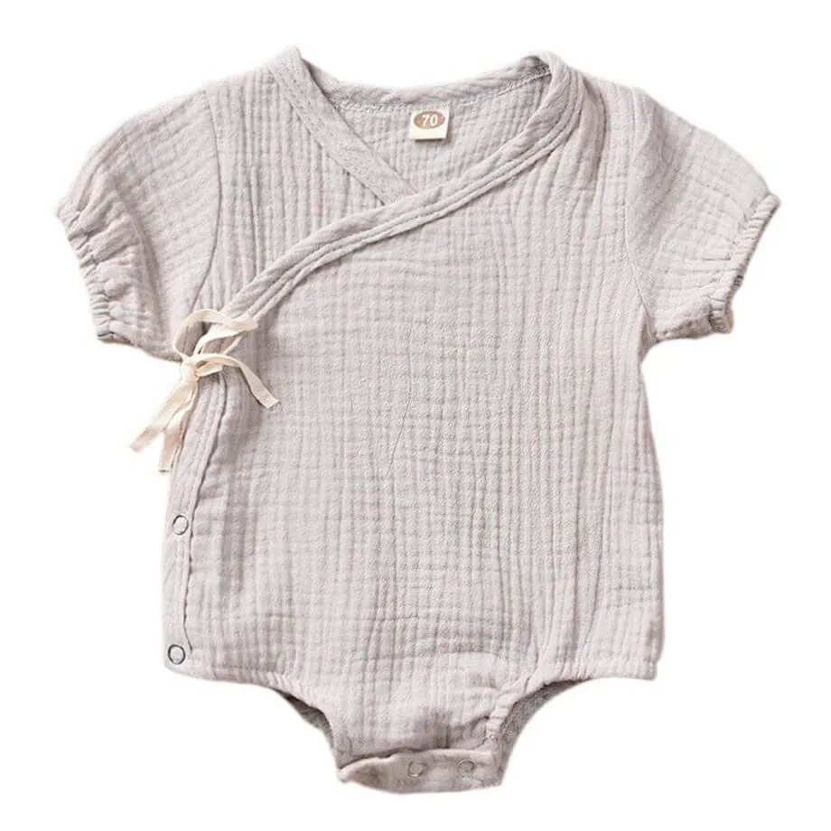 Solid Linen Wrap Baby Bodysuit