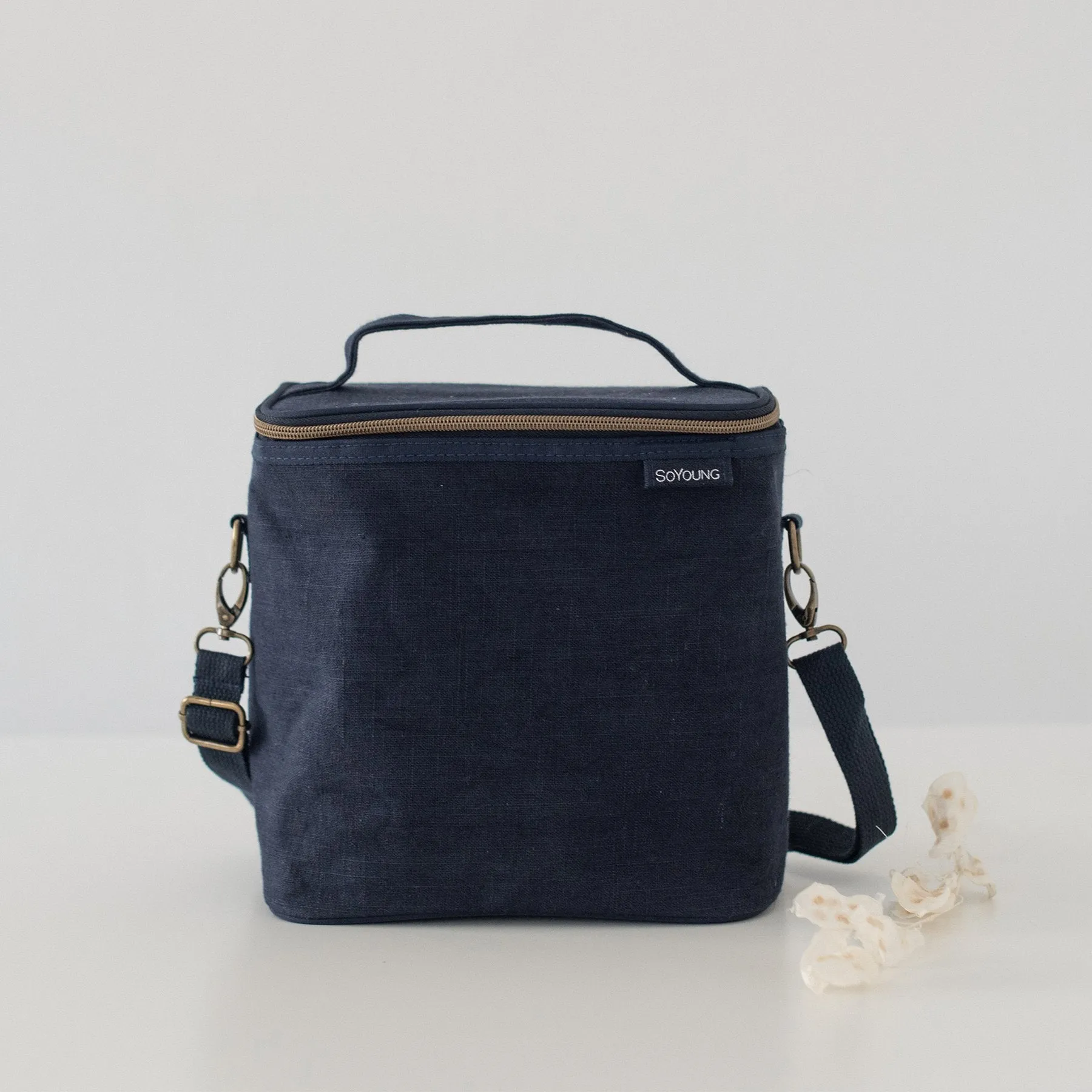 SoYoung Linen Poche Insulated Bag - Navy