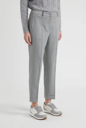 Stretch wool cigarette trousers