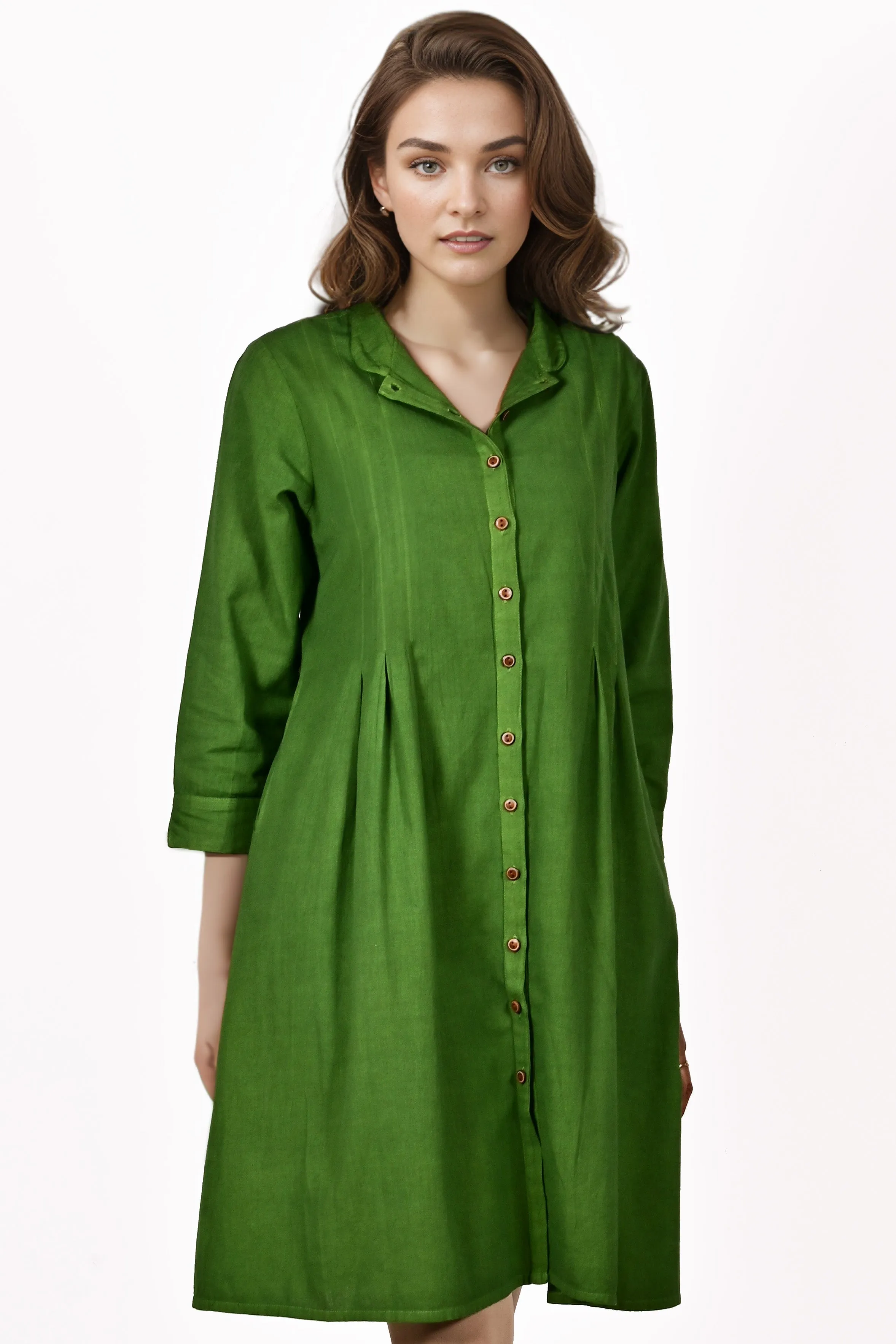 TAARA Cotton-Linen Shirt Dress Kurti: Made to Order/Customizable