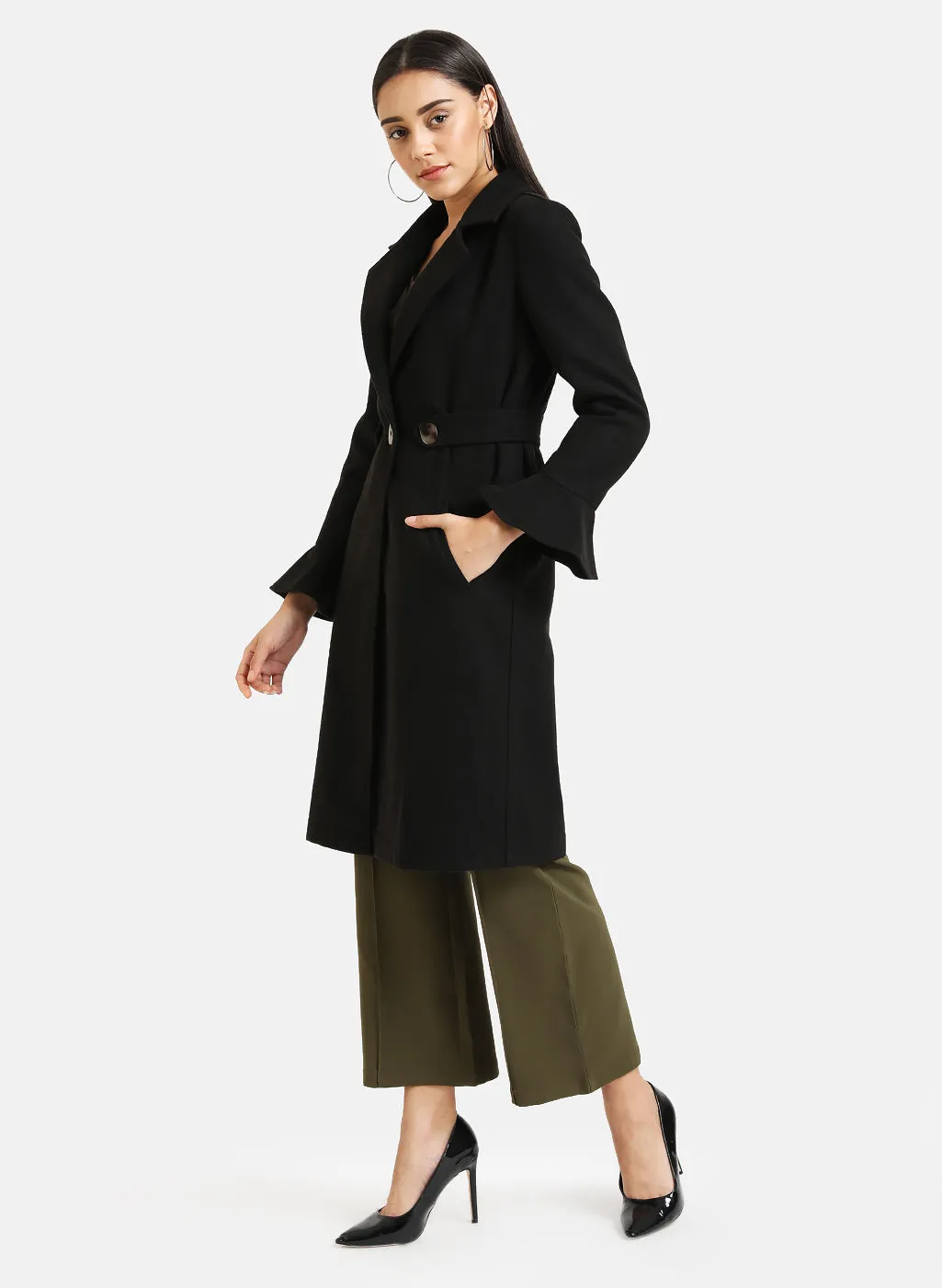 Tab Detailed Long Overcoat