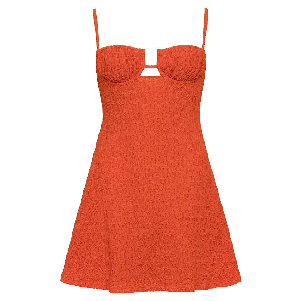 Tangerine Petal Short Slip Dress