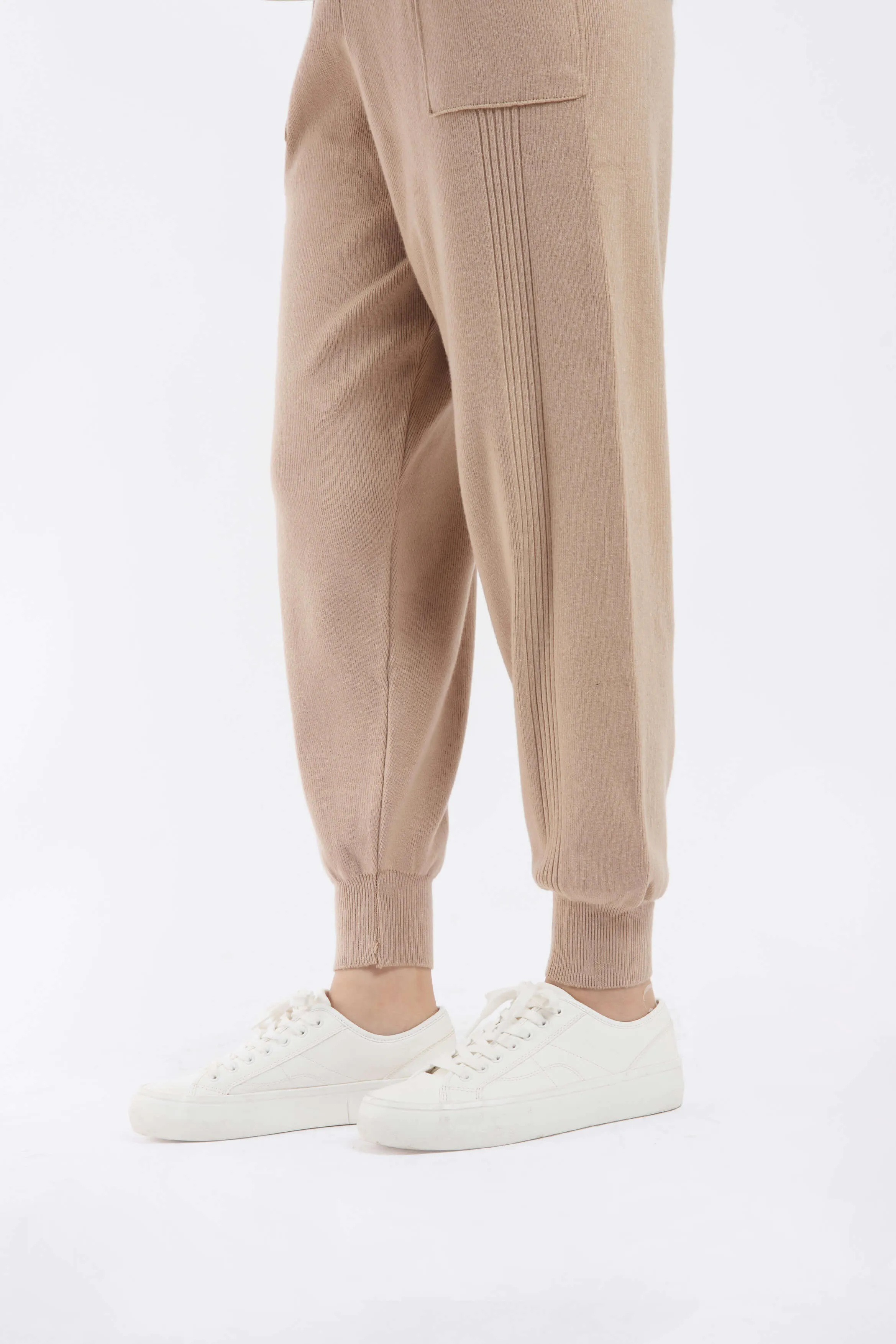 Taupe Basic Knit Winter Jogger