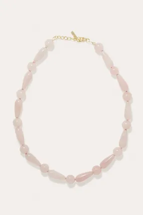 The Depths of Time - Rose Quartz and Recycled Gold Vermeil Necklace