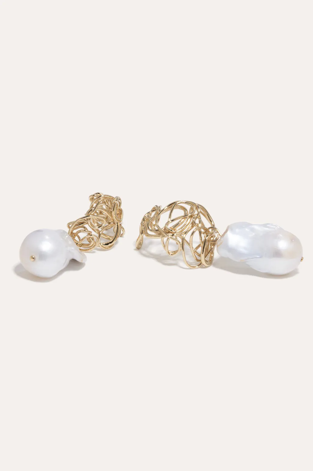 The Myth Maker's Myth - Baroque Pearl and Gold Vermeil Earrings