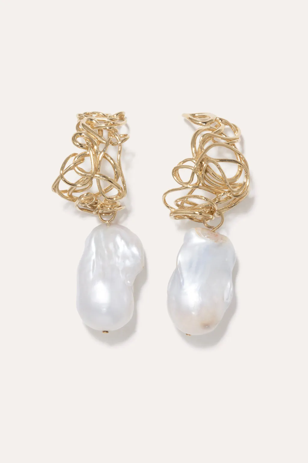 The Myth Maker's Myth - Baroque Pearl and Gold Vermeil Earrings