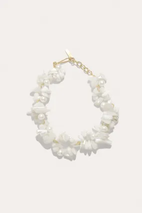 The Shifting Stream - Pearl and Mother of Pearl Bead Gold Vermeil Bracelet