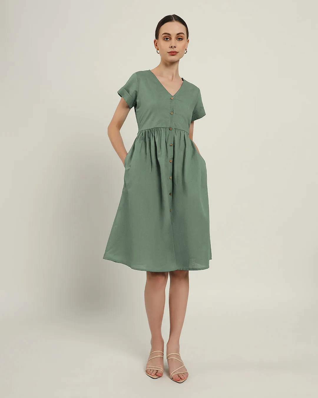 The Valence Mint Cotton Dress