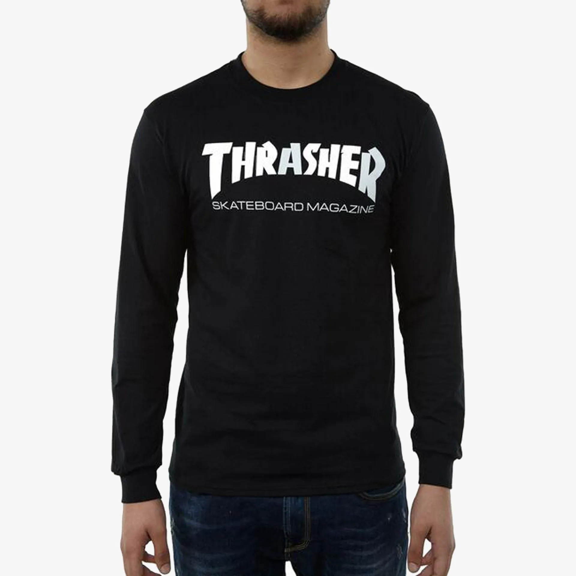 Thrasher | SKATE MAG LONG SLEEVE  { BLACK