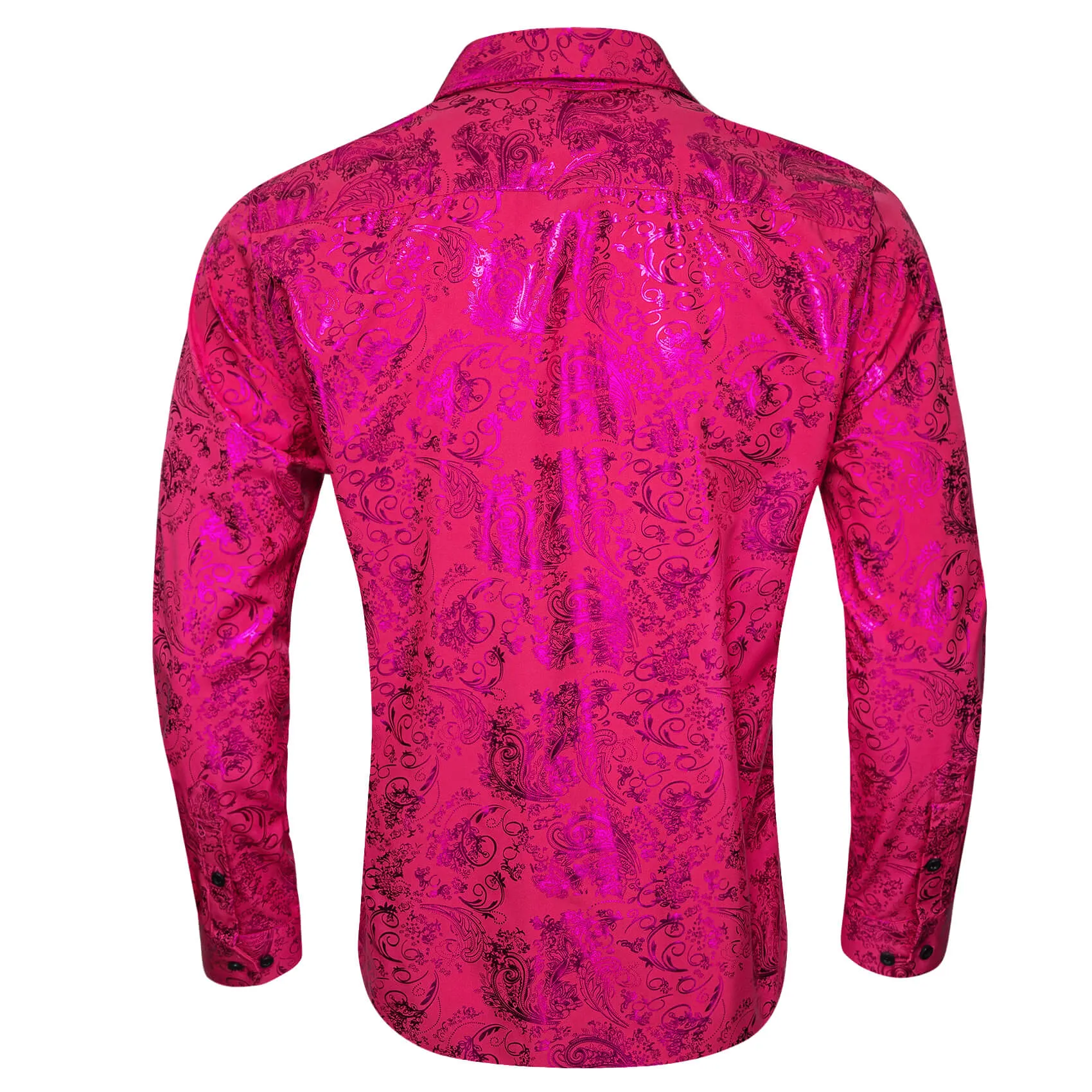 Ties2you Button Down Men's Shirt Magenta Pink Bronzing Floral Shirt