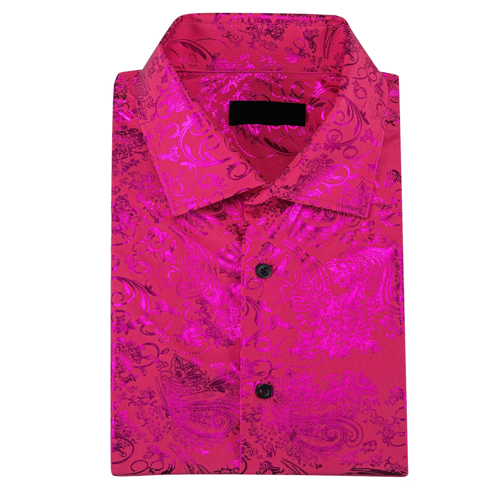 Ties2you Button Down Men's Shirt Magenta Pink Bronzing Floral Shirt