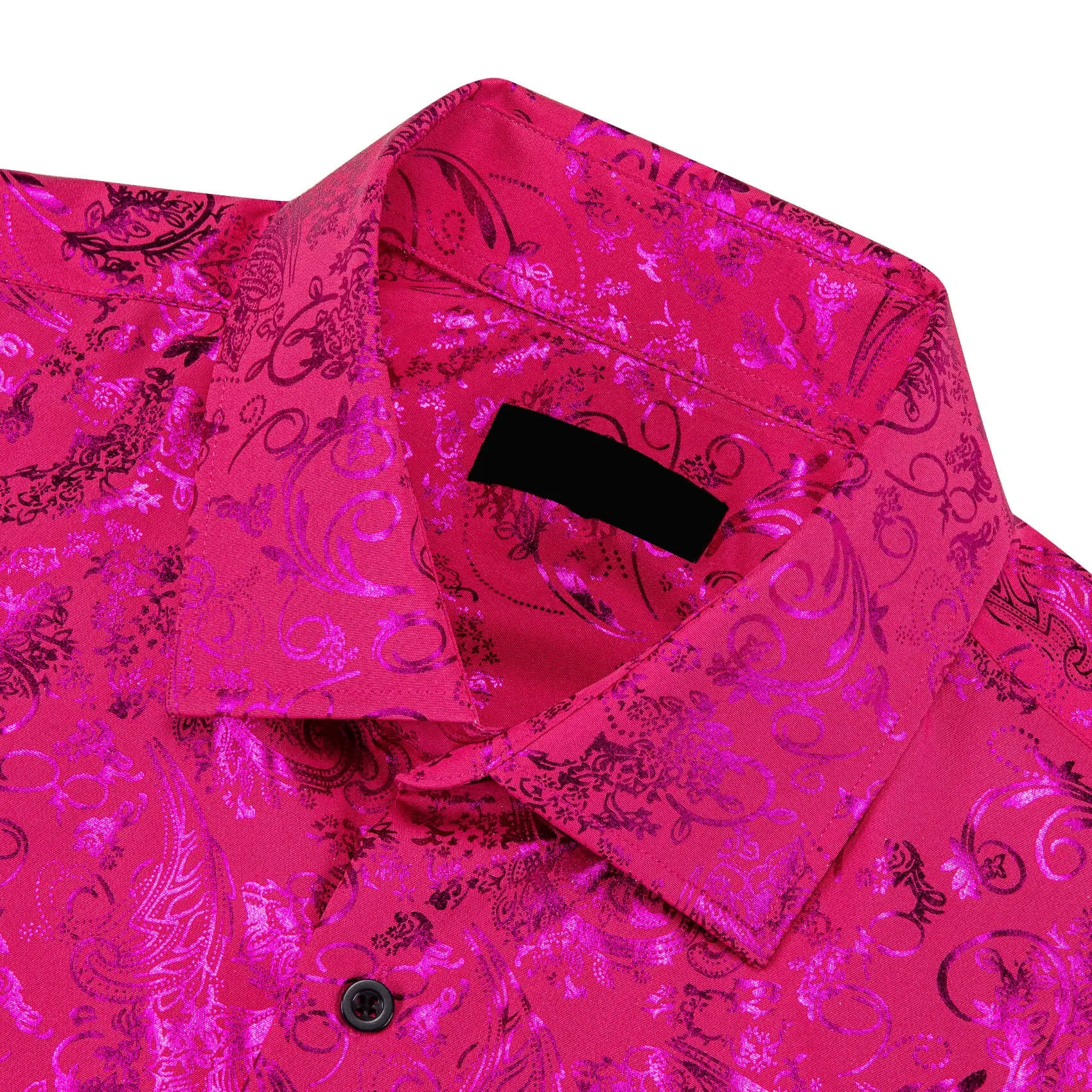 Ties2you Button Down Men's Shirt Magenta Pink Bronzing Floral Shirt