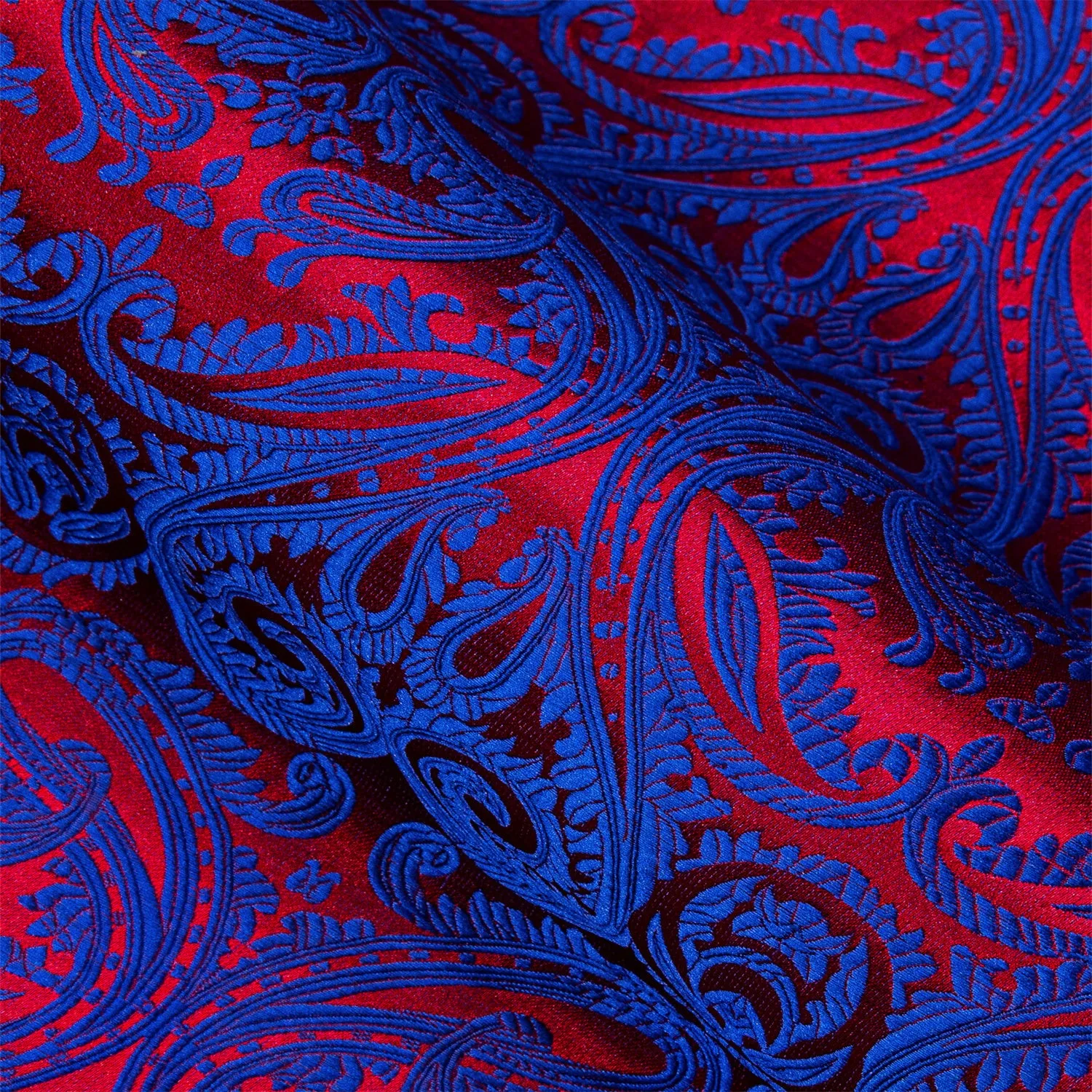 Ties2you Button Down Shirt Blue Red Paisley Silk Men's Long Sleeve Shirt