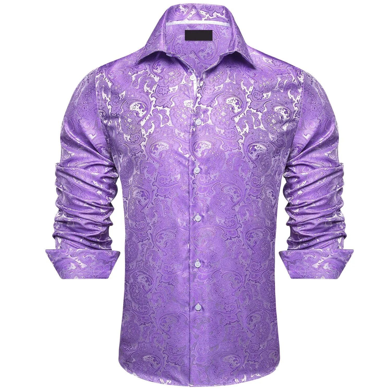 Ties2you Mens Shirt Medium Purple Floral Silk Button Down Dress Shirt