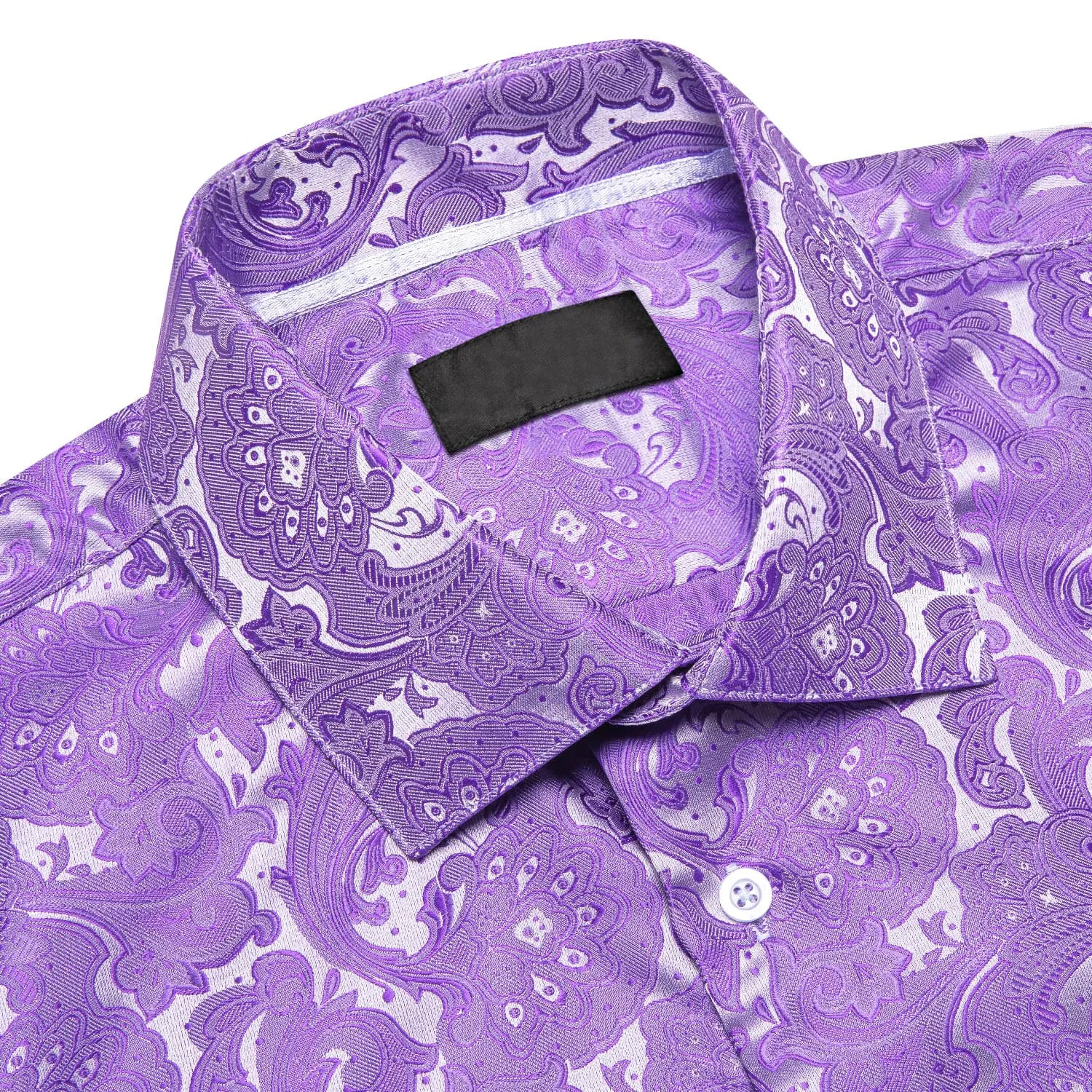 Ties2you Mens Shirt Medium Purple Floral Silk Button Down Dress Shirt