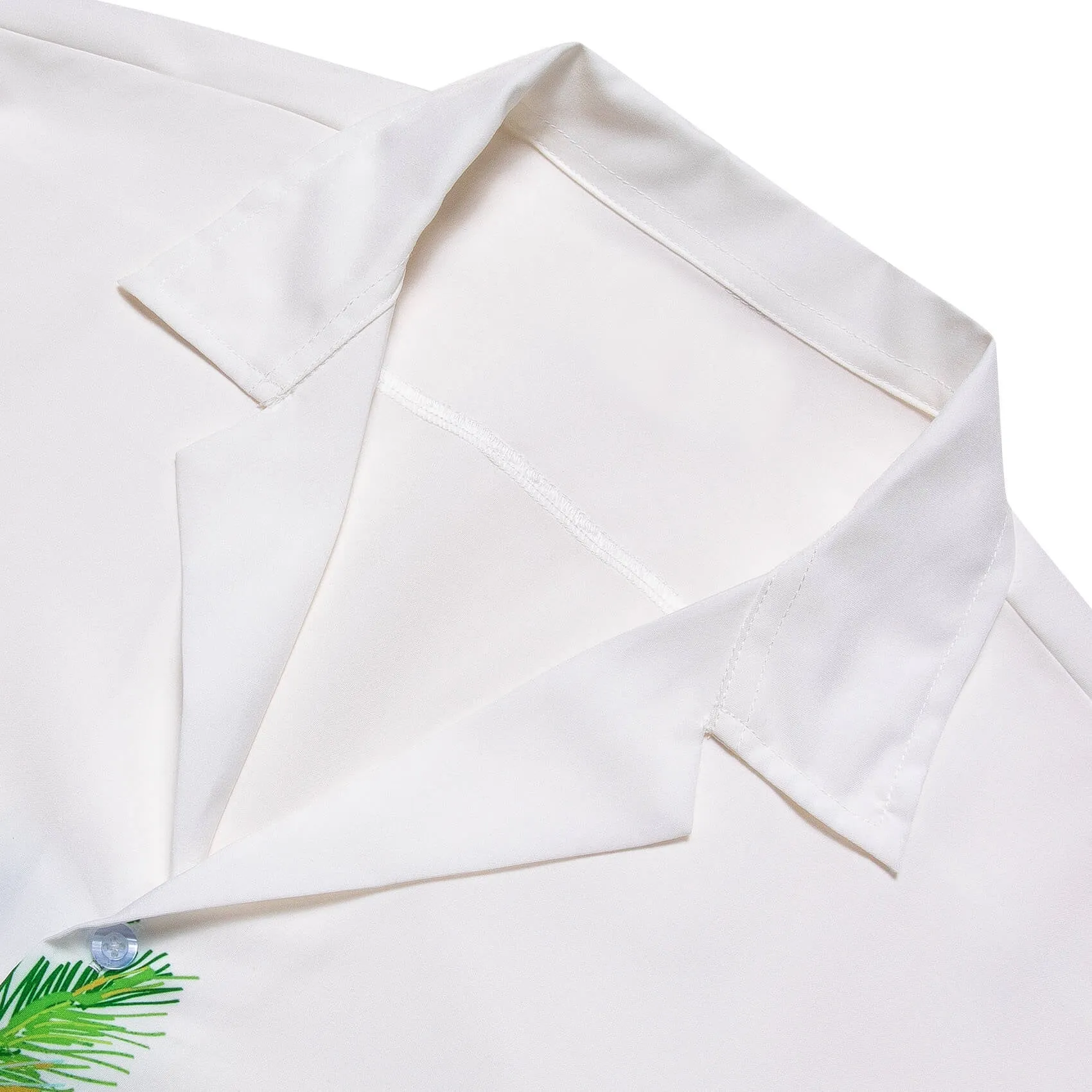 Ties2you Short Sleeves Shirt White Green Coconut Tree Novelty Men's Summer Beach Shirt