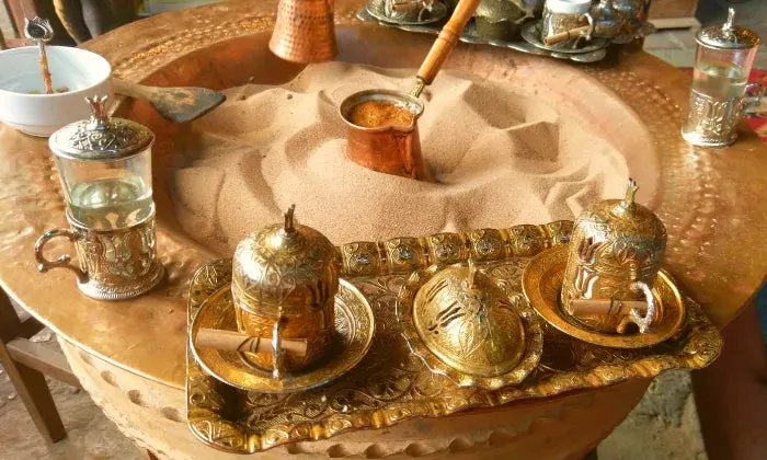 Traditional Turkish Coffee Making on Sand for Two at Turkish Spirit