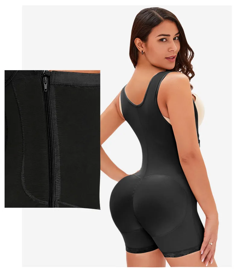 Tummy Control Butt Lifting Open Bust Bodysuit - Side Zipper