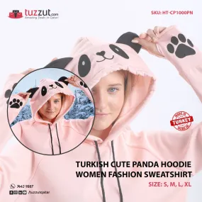 Turkish Cute Panda Hoodie Women Fashion Sweatshirt-Pink