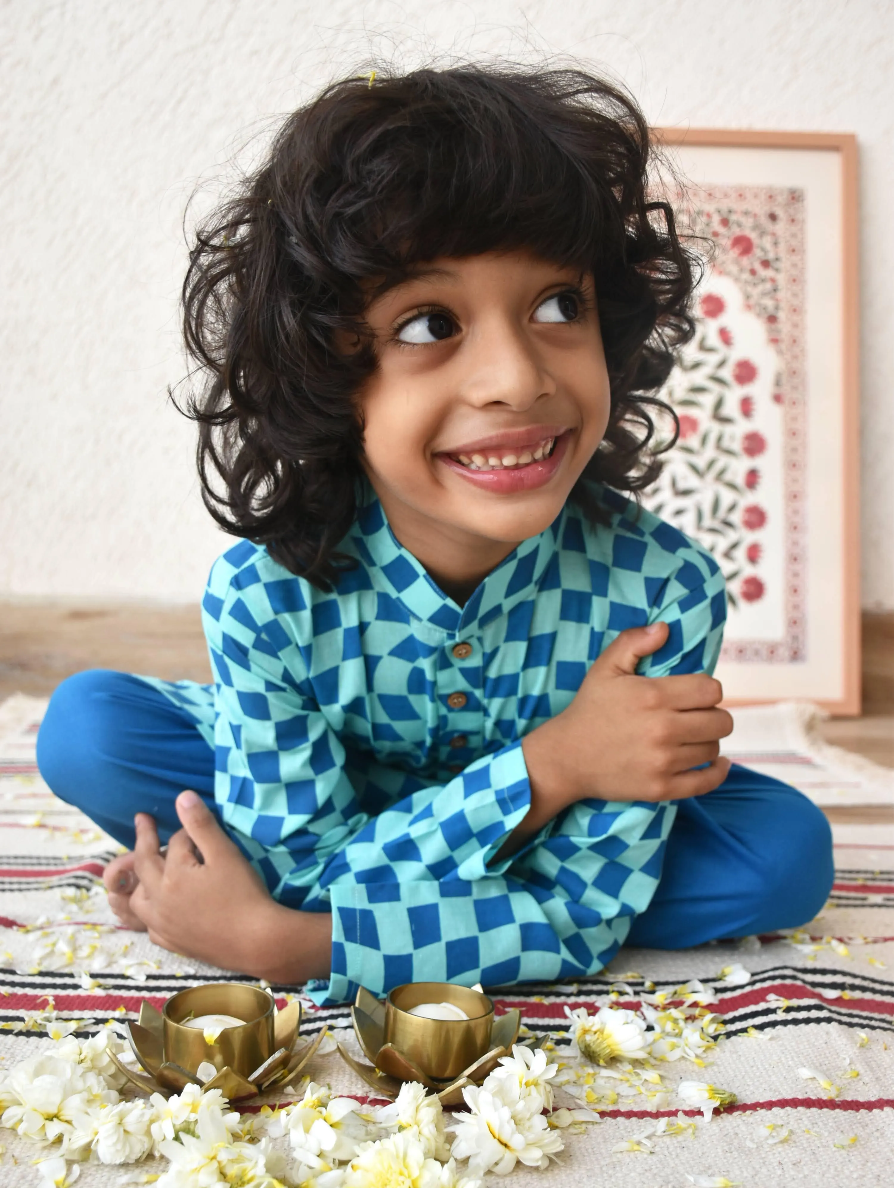 Tyohaar Boys Kurta- Nila