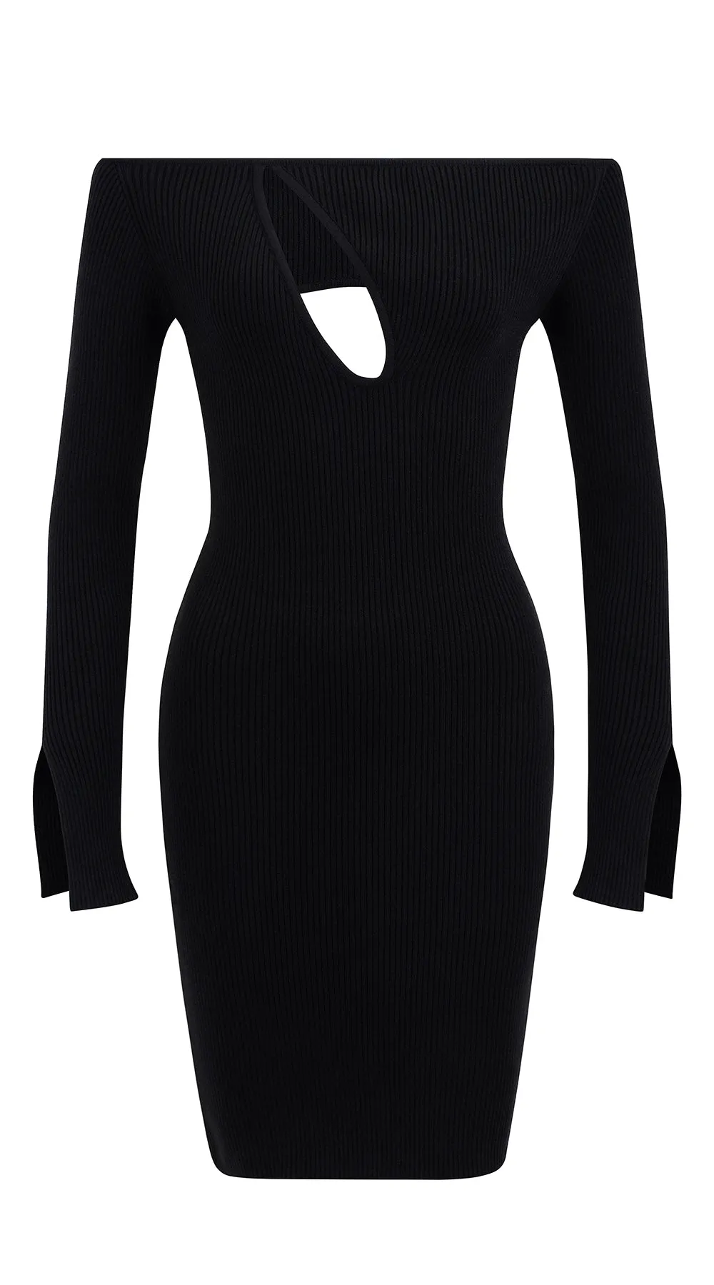 TYRA long-sleeve ribbed knit dress