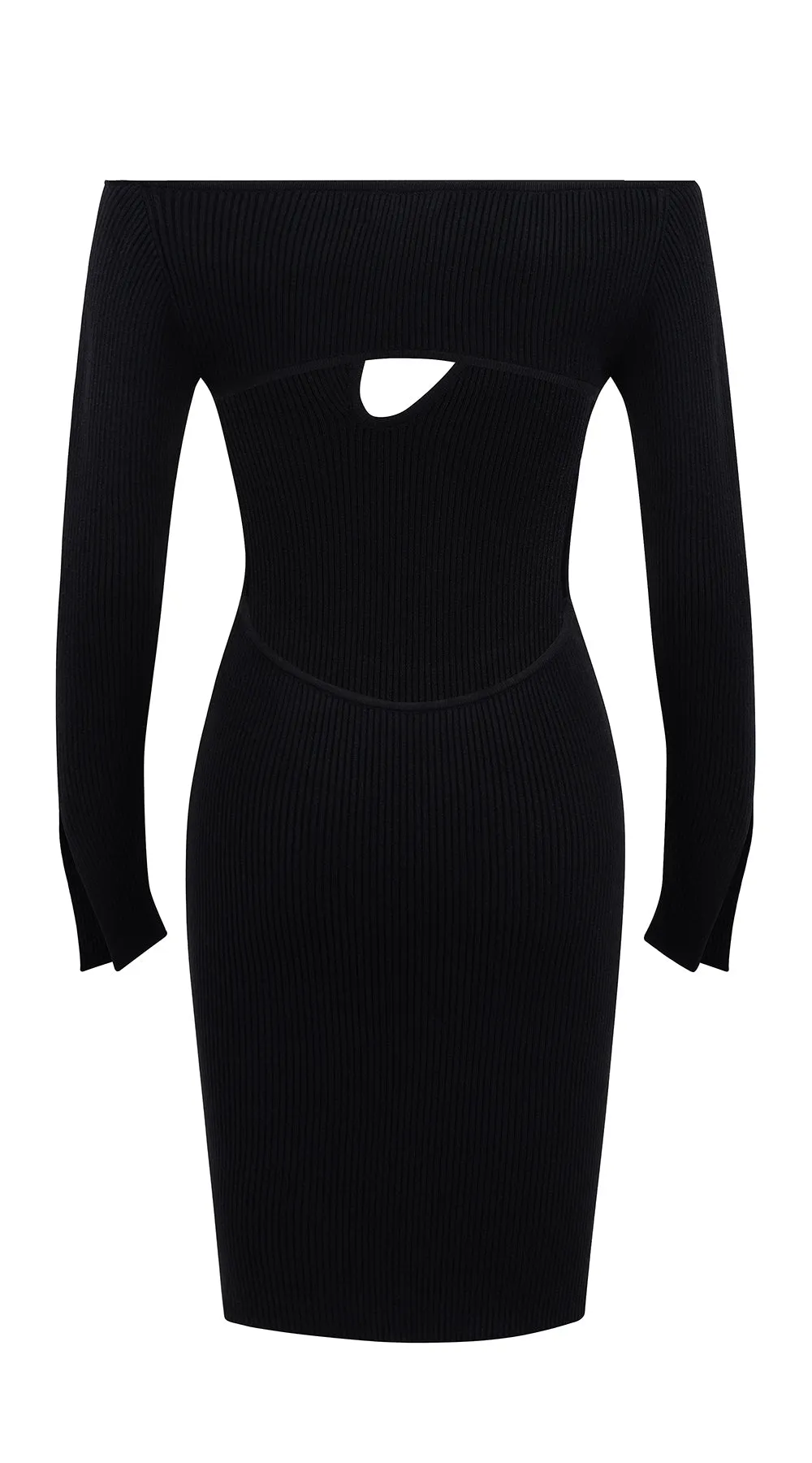 TYRA long-sleeve ribbed knit dress