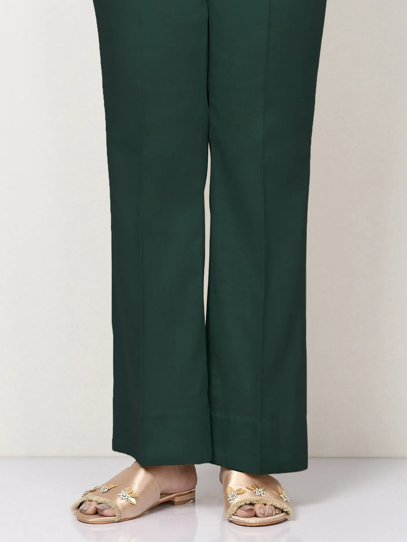 Unstitched Cambric Trouser - Dark Green