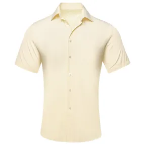 Vanilla Solid Men's Short Sleeve Shirt