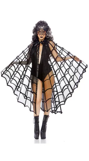 Velvet Flocked Web Cape