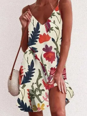 Vintage Boho Holiday Comfortable Casual Sleeveless Dresses