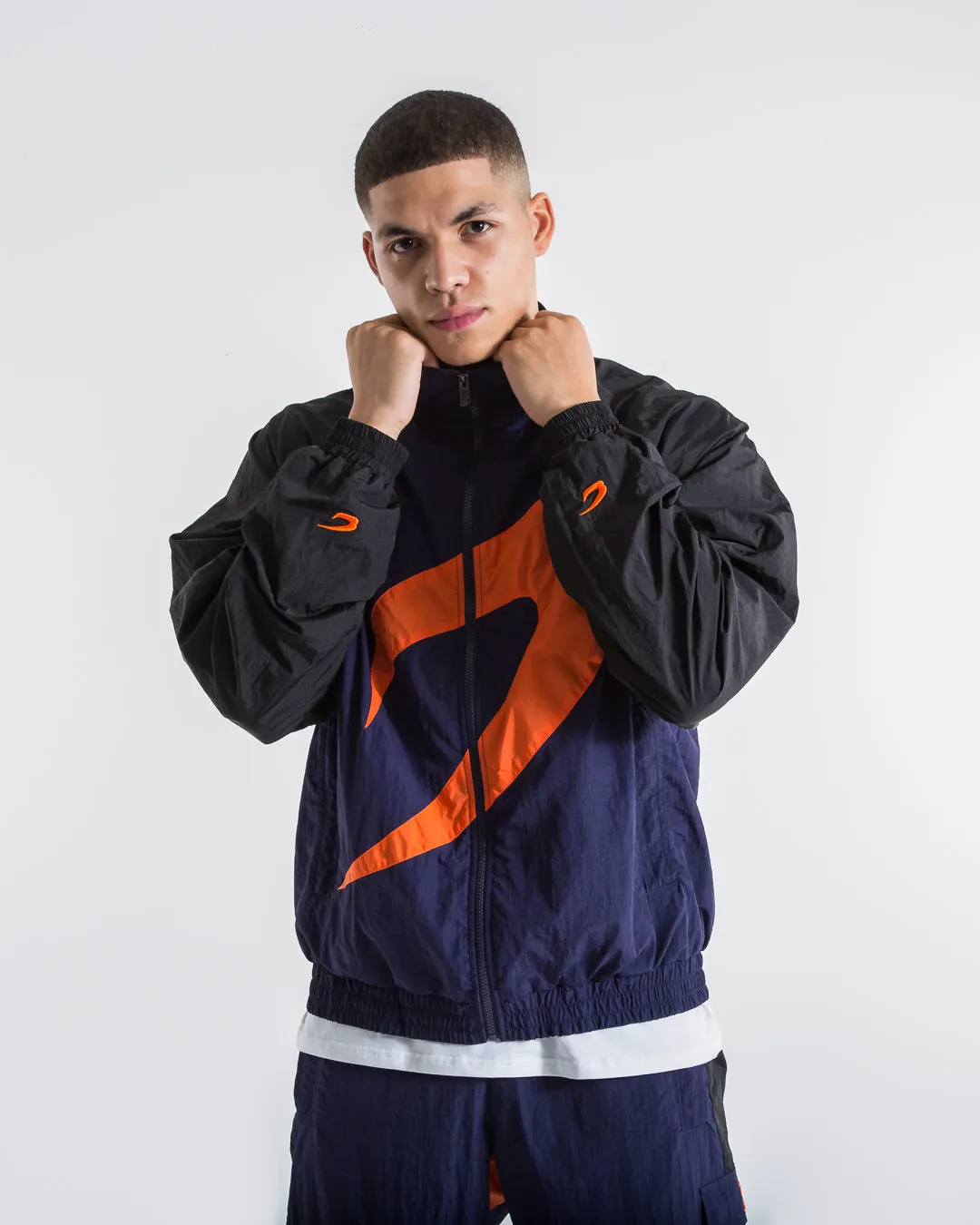 Walker Track Jacket - Black/Navy/Orange