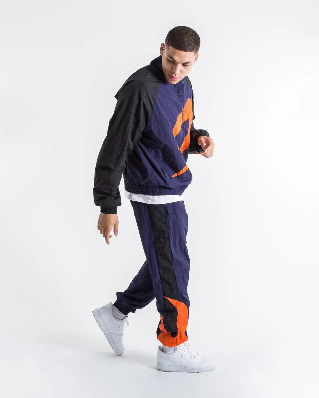 Walker Track Jacket - Black/Navy/Orange