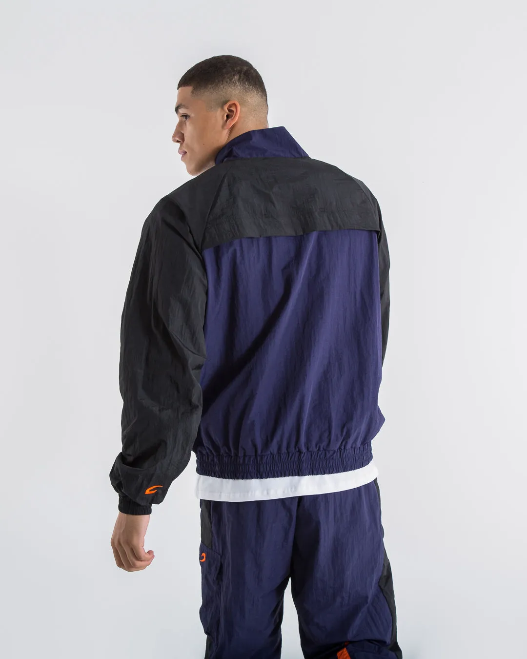 Walker Track Jacket - Black/Navy/Orange