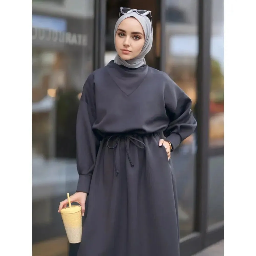 Winter Abaya with Scuba Girdle (MA046)