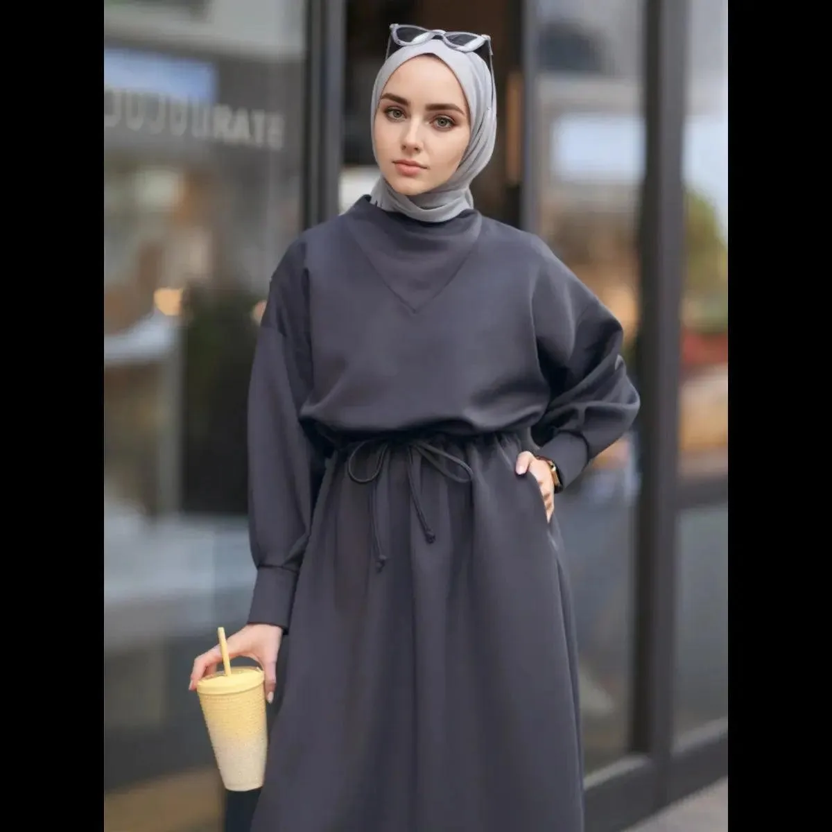 Winter Abaya with Scuba Girdle (MA046)