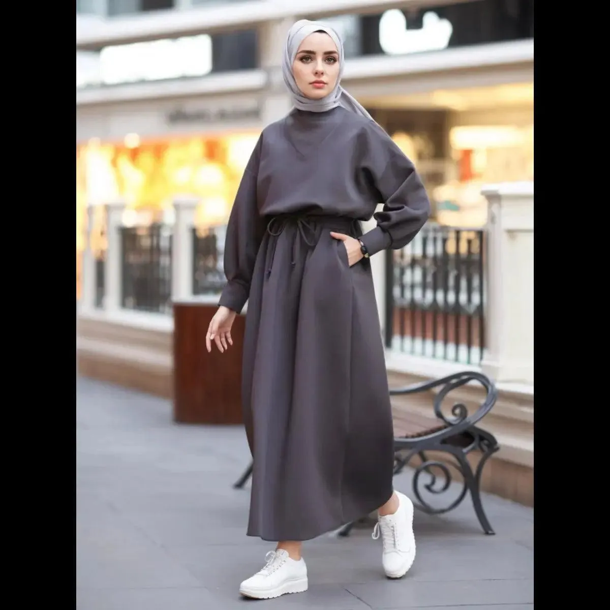 Winter Abaya with Scuba Girdle (MA046)