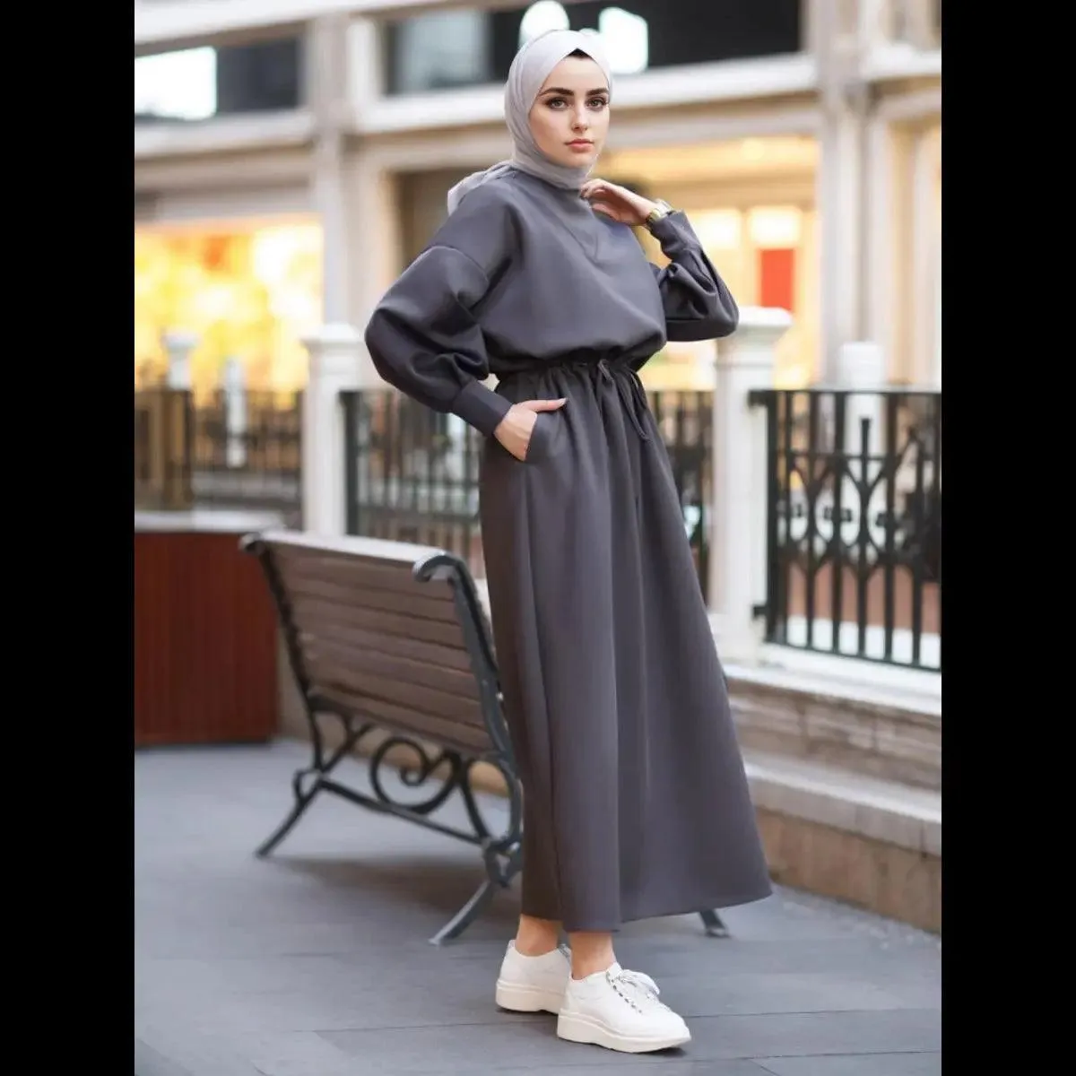 Winter Abaya with Scuba Girdle (MA046)