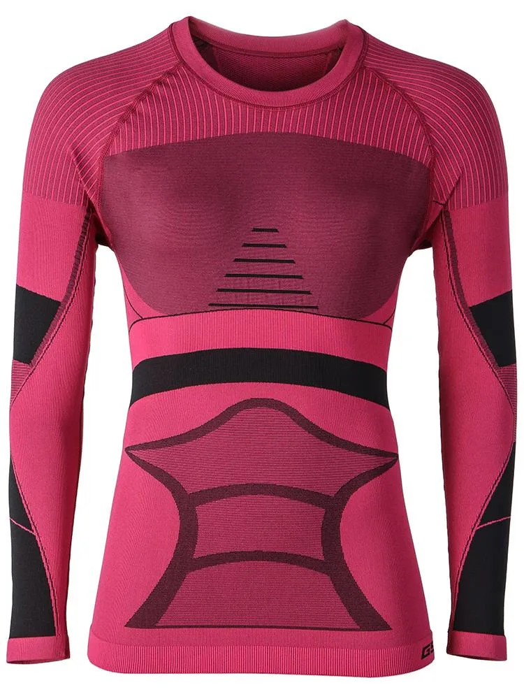 Winter Women Red Ski Thermal Underwear Set Wicking Quick-drying