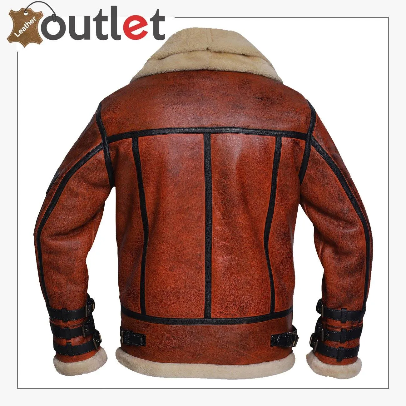 Women Distressed Brown Shearling Leather Jacket