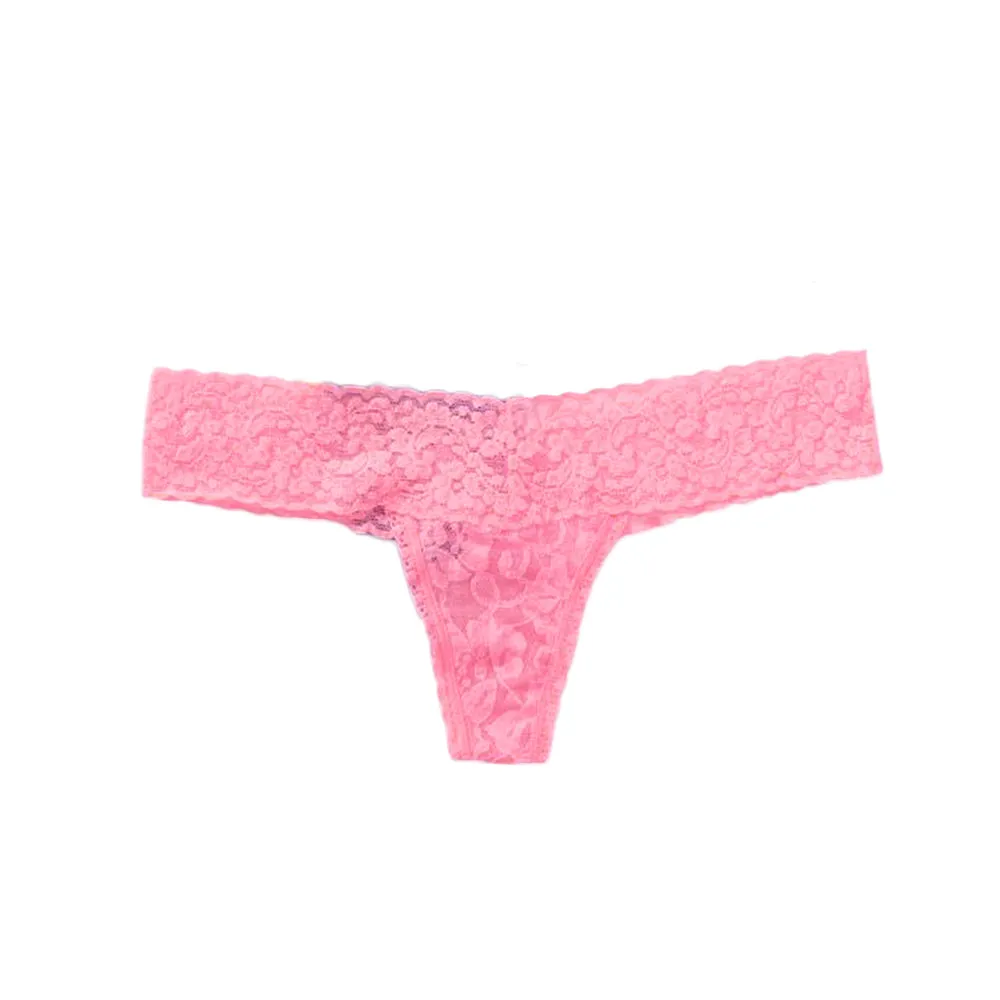 Women's Low Rise Lace Thong,Pink