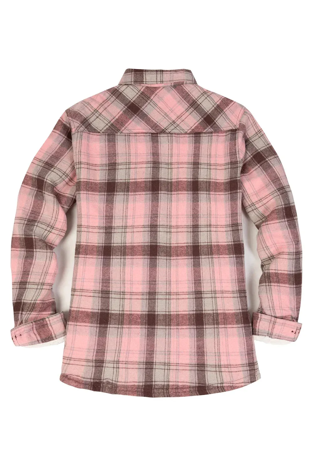 Women's Sherpa Lined Flannel Shirt Jacket,Button Down Flannel Shacket