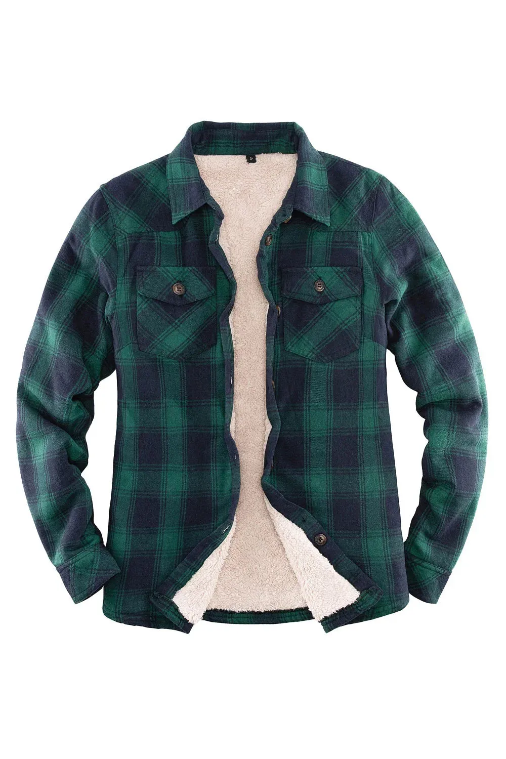 Women's Sherpa Lined Flannel Shirt Jacket,Button Down Flannel Shacket