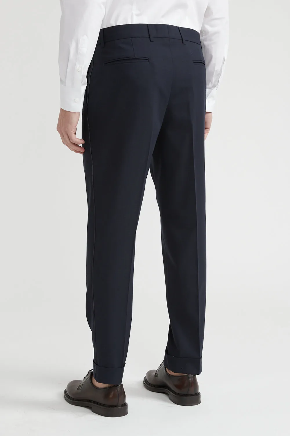 Wool and silk satin classic trousers