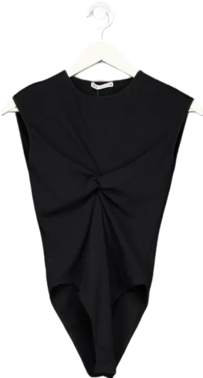 Zara Black Twist Front Bodysuit UK S