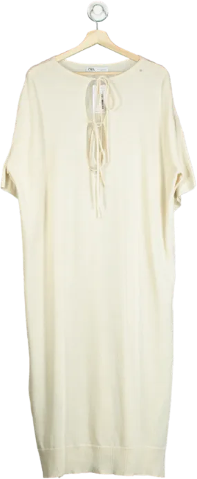 Zara Cream Knit Dress UK XS-S