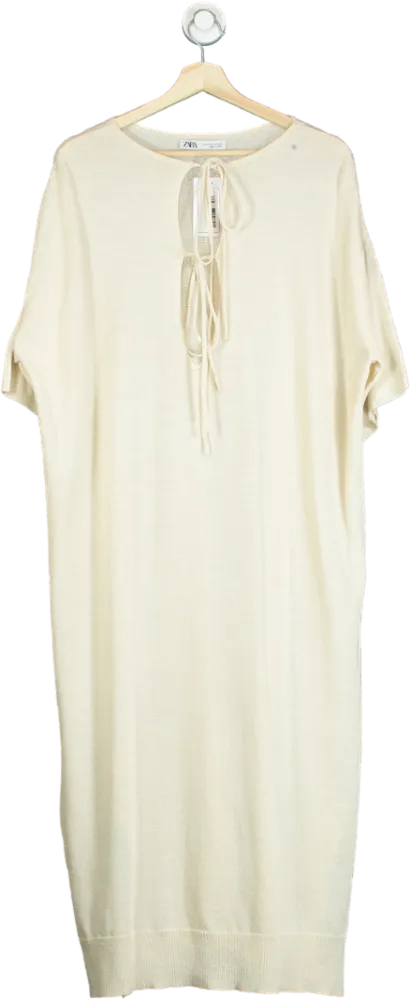 Zara Cream Knit Dress UK XS-S